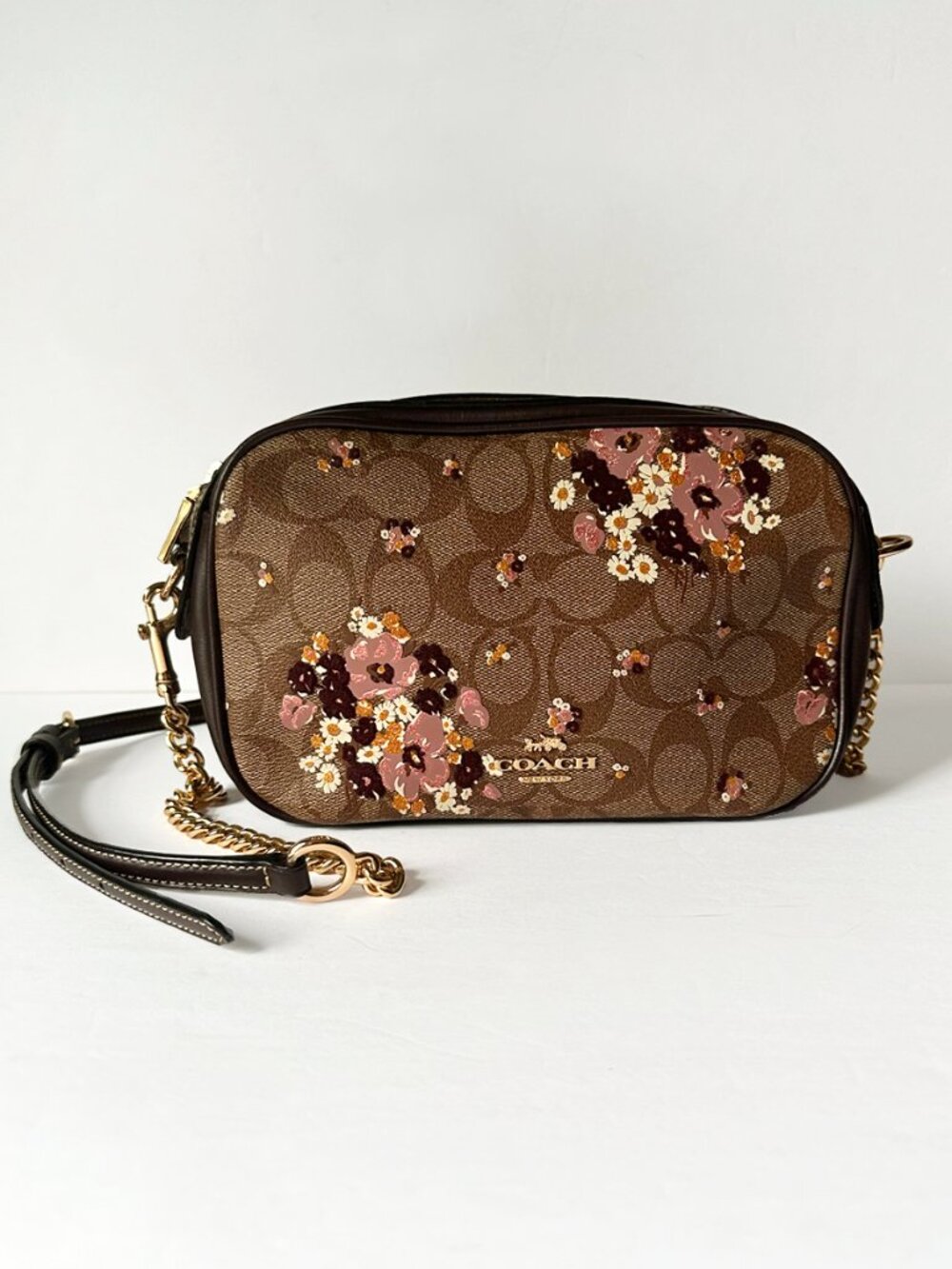 Coach Isla Chain Crossbody Bag Floral Print Signature Coated Canvas F31433